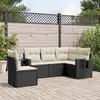 Image de vidaXL Salon de jardin 5 pcs avec coussins noir résine tressée