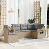 Image de vidaXL Salon de jardin avec coussins 5 pcs beige résine tressée
