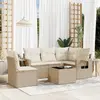 Image de vidaXL Salon de jardin avec coussins 6 pcs beige résine tressée
