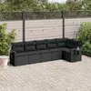 Image de vidaXL Salon de jardin 6 pcs avec coussins noir résine tressée