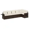 Image de vidaXL Salon de jardin avec coussins 6 pcs marron résine tressée