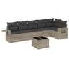 Image de vidaXL Salon de jardin avec coussins 7 pcs gris clair résine tressée
