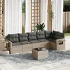 Image de vidaXL Salon de jardin avec coussins 7 pcs gris clair résine tressée