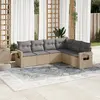 Image de vidaXL Salon de jardin avec coussins 6 pcs beige résine tressée