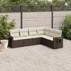 Image de vidaXL Salon de jardin avec coussins 6 pcs marron résine tressée