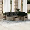 Image de vidaXL Salon de jardin avec coussins 7 pcs gris résine tressée