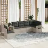 Image de vidaXL Salon de jardin 6 pcs avec coussins gris clair résine tressée