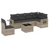 Image de vidaXL Salon de jardin avec coussins 7 pcs gris clair résine tressée