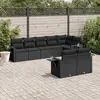 Image de vidaXL Salon de jardin 8 pcs avec coussins noir résine tressée
