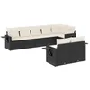 Image de vidaXL Salon de jardin 8 pcs avec coussins noir résine tressée