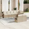 Image de vidaXL Salon de jardin avec coussins 8 pcs beige résine tressée