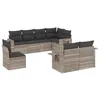 Image de vidaXL Salon de jardin 8 pcs avec coussins gris clair résine tressée