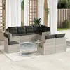 Image de vidaXL Salon de jardin 8 pcs avec coussins gris clair résine tressée