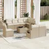 Image de vidaXL Salon de jardin avec coussins 9 pcs beige résine tressée
