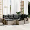Image de vidaXL Salon de jardin avec coussins 7 pcs gris résine tressée