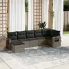Image de vidaXL Salon de jardin avec coussins 7 pcs gris résine tressée
