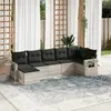 Image de vidaXL Salon de jardin avec coussins 7 pcs gris clair résine tressée