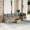 Image de vidaXL Salon de jardin avec coussins 8 pcs beige résine tressée