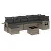 Image de vidaXL Salon de jardin 8 pcs avec coussins gris résine tressée