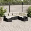 Image de vidaXL Salon de jardin 7 pcs avec coussins noir résine tressée