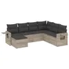 Image de vidaXL Salon de jardin avec coussins 7 pcs gris clair résine tressée