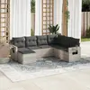 Image de vidaXL Salon de jardin avec coussins 7 pcs gris clair résine tressée