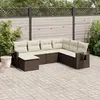 Image de vidaXL Salon de jardin avec coussins 7 pcs marron résine tressée