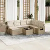 Image de vidaXL Salon de jardin avec coussins 8 pcs beige résine tressée