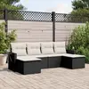 Image de vidaXL Salon de jardin 6 pcs avec coussins noir résine tressée