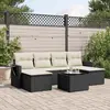Image de vidaXL Salon de jardin 7 pcs avec coussins noir résine tressée