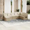 Image de vidaXL Salon de jardin avec coussins 8 pcs beige résine tressée