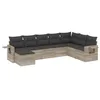 Image de vidaXL Salon de jardin 8 pcs avec coussins gris clair résine tressée