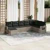 Image de vidaXL Salon de jardin 8 pcs avec coussins gris clair résine tressée