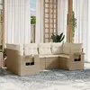 Image de vidaXL Salon de jardin avec coussins 6 pcs beige résine tressée