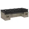 Image de vidaXL Salon de jardin avec coussins 7 pcs gris clair résine tressée