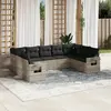 Image de vidaXL Salon de jardin 9 pcs avec coussins gris clair résine tressée