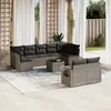 Image de vidaXL Salon de jardin avec coussins 10 pcs gris résine tressée