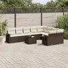 Image de vidaXL Salon de jardin 10 pcs avec coussins marron résine tressée