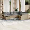 Image de vidaXL Salon de jardin avec coussins 10 pcs beige résine tressée