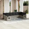 Image de vidaXL Salon de jardin avec coussins 10 pcs gris clair résine tressée