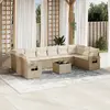 Image de vidaXL Salon de jardin 11 pcs avec coussins beige résine tressée