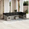 Image de vidaXL Salon de jardin 11 pcs avec coussins gris clair résine tressée
