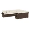 Image de vidaXL Salon de jardin 10 pcs avec coussins marron résine tressée