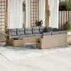 Image de vidaXL Salon de jardin 11 pcs avec coussins beige résine tressée