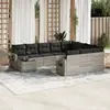 Image de vidaXL Salon de jardin 11 pcs avec coussins gris clair résine tressée