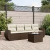 Image de vidaXL Salon de jardin avec coussins 5 pcs marron résine tressée