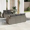 Image de vidaXL Salon de jardin 6 pcs avec coussins gris résine tressée
