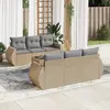 Image de vidaXL Salon de jardin avec coussins 7 pcs beige résine tressée