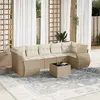 Image de vidaXL Salon de jardin avec coussins 8 pcs beige résine tressée