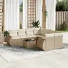 Image de vidaXL Salon de jardin avec coussins 9 pcs beige résine tressée